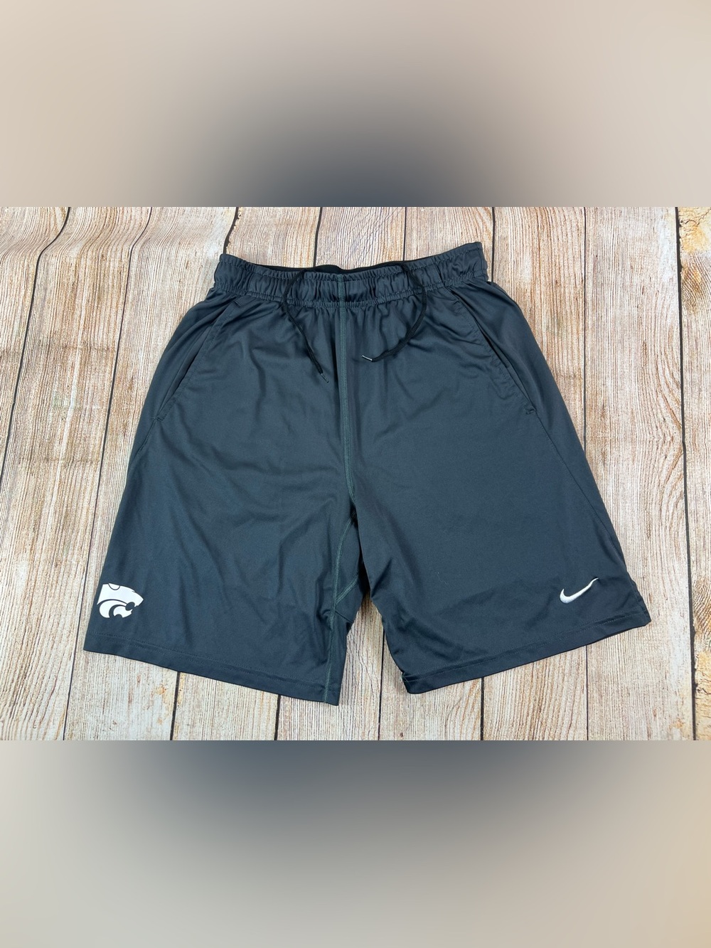 Nike Dri Fit K State University Kansas Athletic Shorts Grey Size Medium